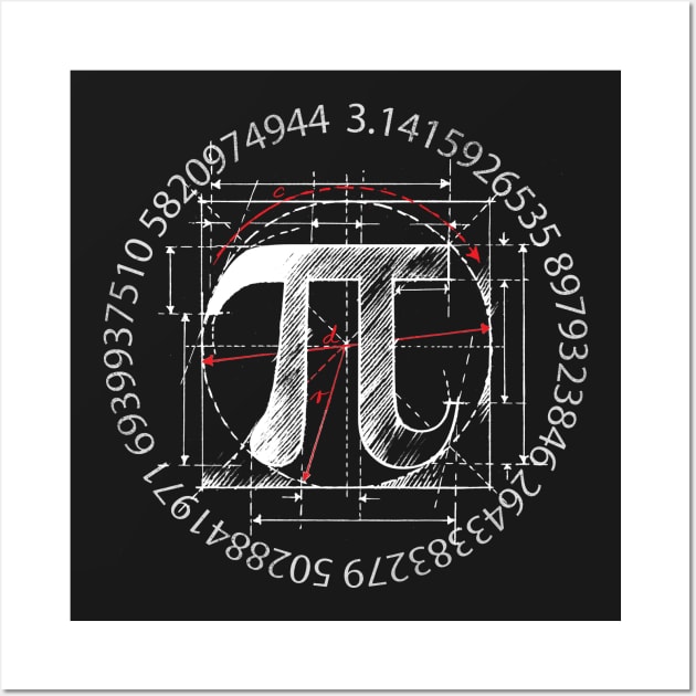 Pi Symbol Line Drawing Wall Art by cartogram